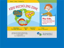 Tablet Screenshot of kidsrecyclingzone.com